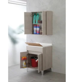 Lavatoio rovere chiaro 2 ante, 60x84x50 cm