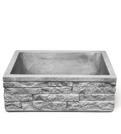 Lavello da giardino "meseta xl" grigio, 70x35x16 cm - kam