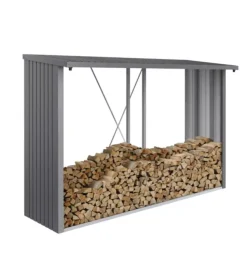 Legnaia biohort "woodstock 300" in acciaio zincato argento metallizzato, 300,7x102x199 cm - 35040
