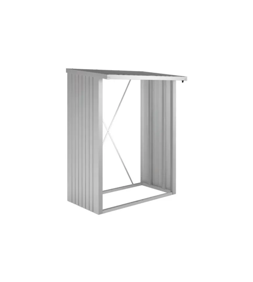 Legnaia biohort "woodstock 150" in acciaio zincato argento metallizzato, 157x102x199 cm - 35010