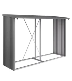 Legnaia biohort "woodstock 300" in acciaio zincato grigio quarzo metallizzato, 300,7x102x199 cm - 38040