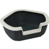 Lettiera toilette gatto angolare aperta ferplast "dama" nero 57,5x51,5x22 cm