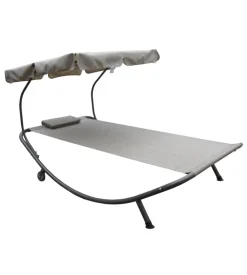 Lettino amaca da esterno eurogarden con tettuccio colore beige 200 x 110 x 110 cm