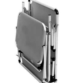 Lettino prendisole reclinabile con tettuccio brunner "malibu" in alluminio e syntex plus grigio 189x61x26 cm