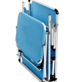 Lettino prendisole reclinabile con tettuccio brunner "malibu" in alluminio e syntex plus blu 189x61x26 cm