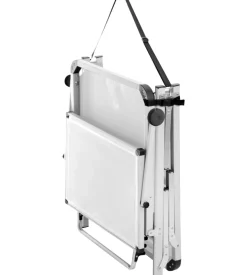 Lettino prendisole reclinabile con tettuccio brunner "marbella" in alluminio e syntex plus bianco 192x67x30 cm