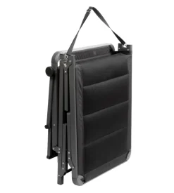 Lettino prensisole reclinabile con tettuccio brunner "aravelhigh duna 3d" in alluminio e poliestere nero 198x64x48/103 cm