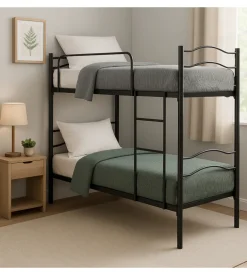 Letto a castello con rete a doghe somnus 2 cuscini e 2 materassi 203x145,5x83 cm