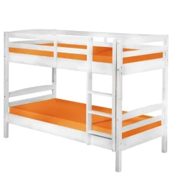 Letto a castello in pino massello bianco 200x102x148 cm