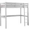 Letto a soppalco con scrivania "nizza" in pino massello bianco laccato 202x98x176 cm