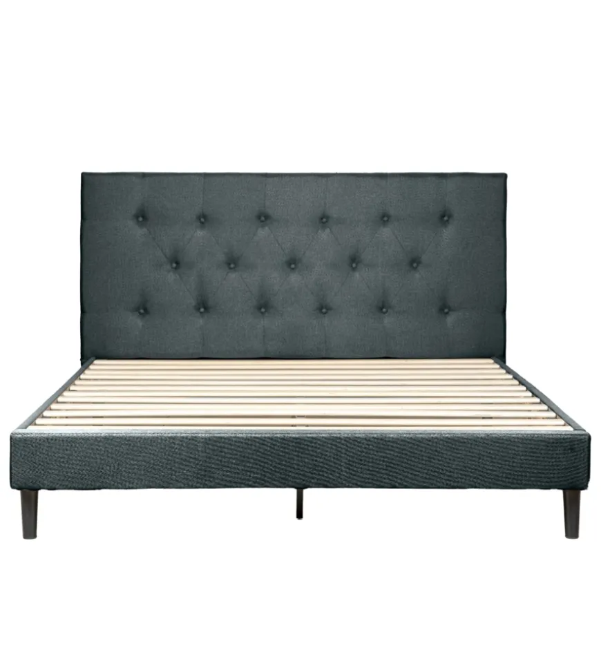 Letto matrimoniale bellahome "parigi" grigio scuro 160x200x102 cm