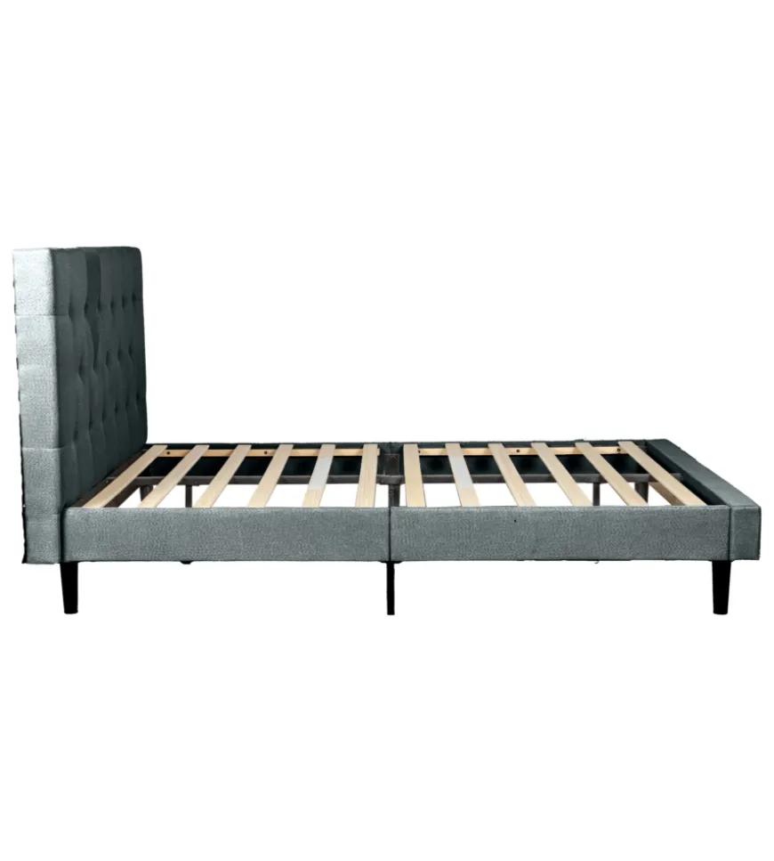 Letto matrimoniale bellahome "parigi" grigio scuro 160x200x102 cm