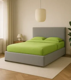 Letto matrimoniale contenitore "zoom" in ecopelle grigio 160x190 cm