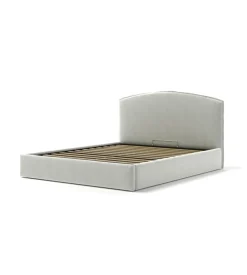 Letto matrimoniale contenitore "moon" in tessuto bianco 160x190 cm