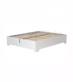 Letto matrimoniale contenitore con piedini "bed box" bianco 160x190 cm