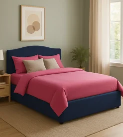 Letto matrimoniale contenitore "hill" blu 160x190 cm