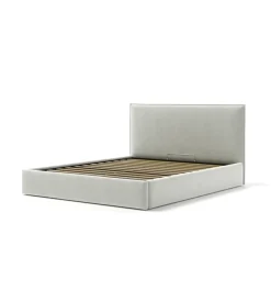 Letto matrimoniale contenitore "zoom" in tessuto bianco 160x190 cm