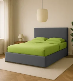 Letto matrimoniale contenitore "zoom" in tessuto grigio 160x190 cm