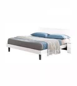 Letto matrimoniale "giotto" bianco graffiato 170x193x87 cm