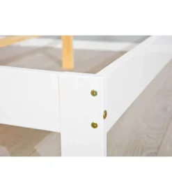 Letto matrimoniale in pino bianco 140x200 cm