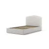Letto piazza e mezza contenitore "moon" in ecopelle bianco 120x190 cm