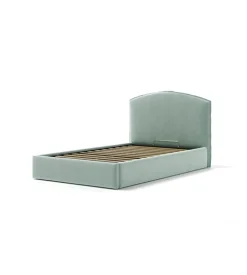 Letto piazza e mezza contenitore "moon" in tessuto celeste 120x190 cm