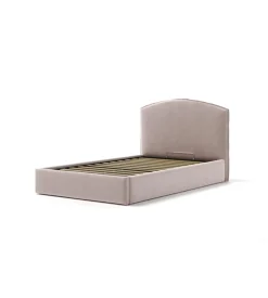 Letto piazza e mezza contenitore "moon" in tessuto rosa 120x190 cm