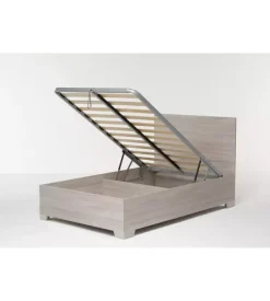 Letto piazza e mezza contenitore con piedini "hi box" olmo naturale 120x190 cm