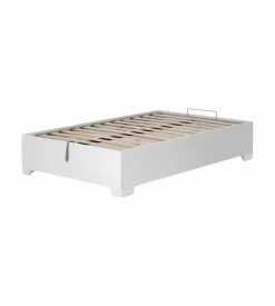Letto piazza e mezza contenitore con piedini "bed box" bianco 120x190 cm