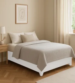 Letto piazza e mezza contenitore con piedini "bed box" bianco 120x190 cm