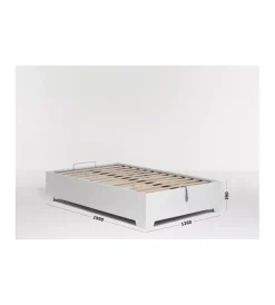 Letto piazza e mezza contenitore con piedini 