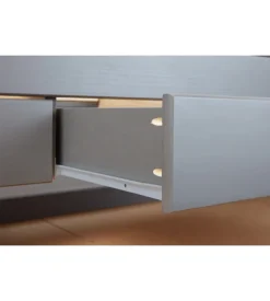 Letto singolo con 3 cassetti e letto estraibile in pino grigio 90x200 cm
