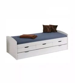 Letto singolo con cassetti e secondo letto a scomparsa "ulli" 98x205x63 cm