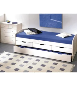 Letto singolo con cassetti e secondo letto a scomparsa "ulli" 98x205x63 cm