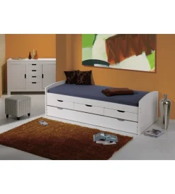 Letto singolo con cassetti e secondo letto a scomparsa 