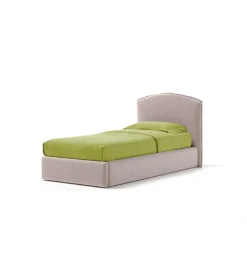 Letto singolo contenitore "moon" in tessuto rosa 90x190 cm