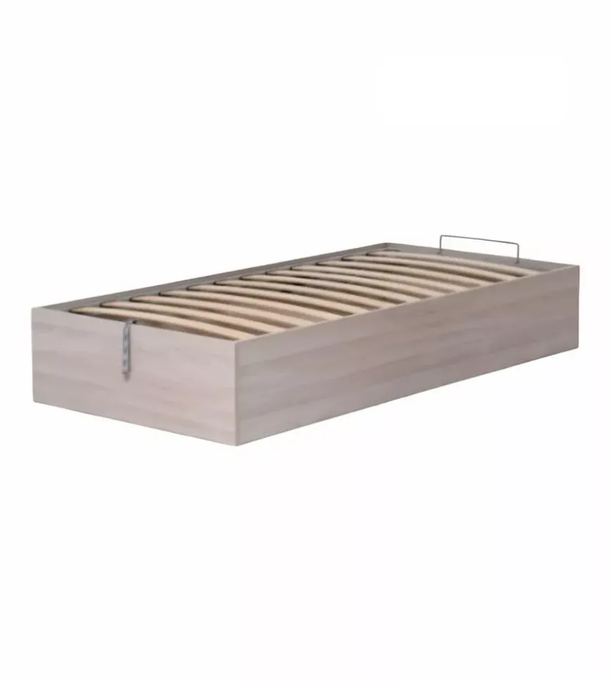 Letto singolo contenitore "bed box" olmo naturale 90x190 cm