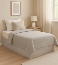 Letto singolo contenitore "bed box" olmo naturale 90x190 cm