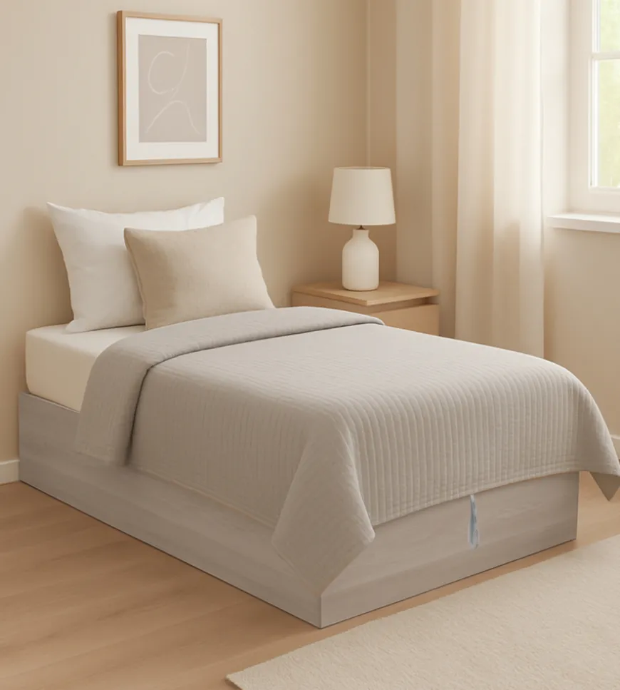 Letto singolo contenitore "bed box" olmo naturale 90x190 cm