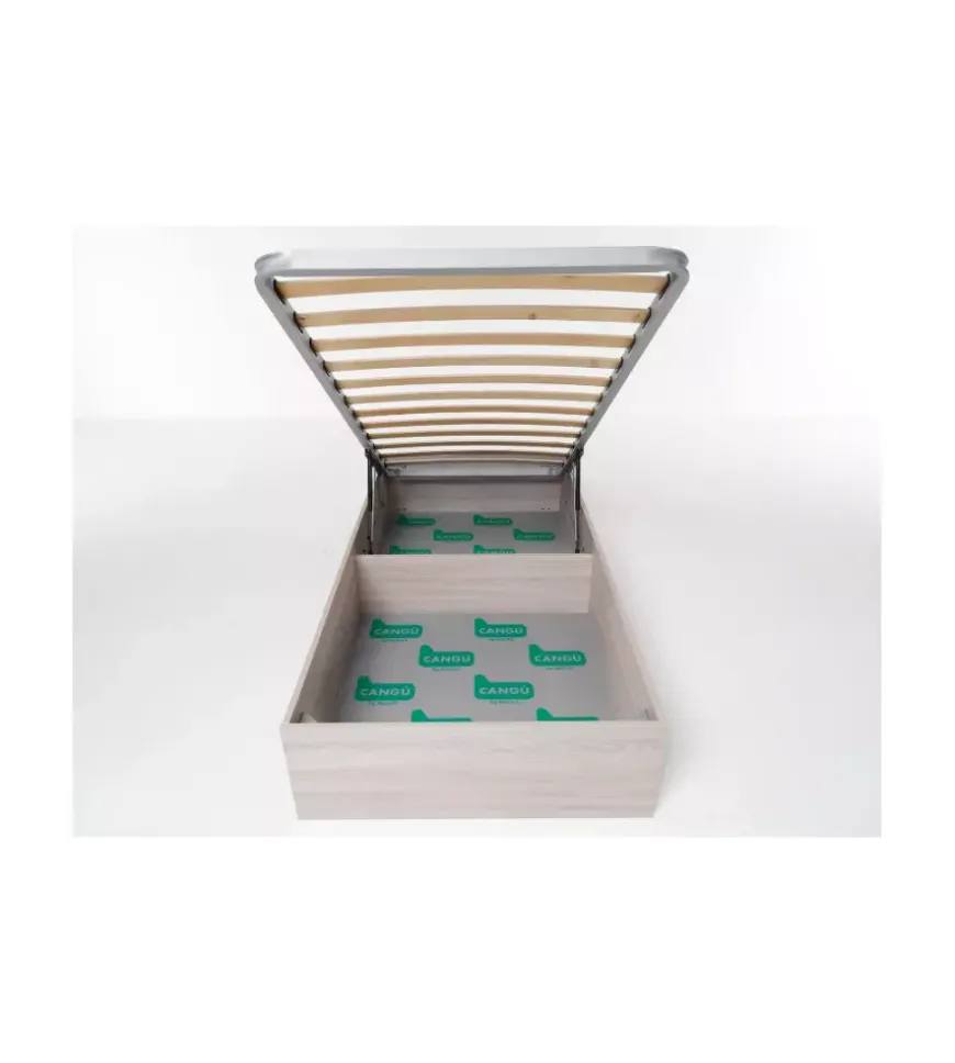 Letto singolo contenitore "bed box" olmo naturale 90x190 cm