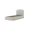 Letto singolo contenitore "moon" in ecopelle bianco 90x190 cm