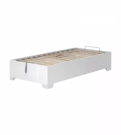 Letto singolo contenitore con piedini "bed box" bianco 90x190 cm