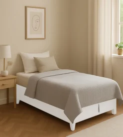 Letto singolo contenitore con piedini "bed box" bianco 90x190 cm