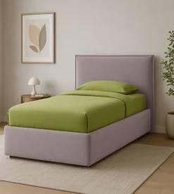 Letto singolo contenitore "zoom" in tessuto rosa 90x190 cm