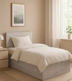 Letto singolo contenitore "hi box" olmo naturale 90x190 cm