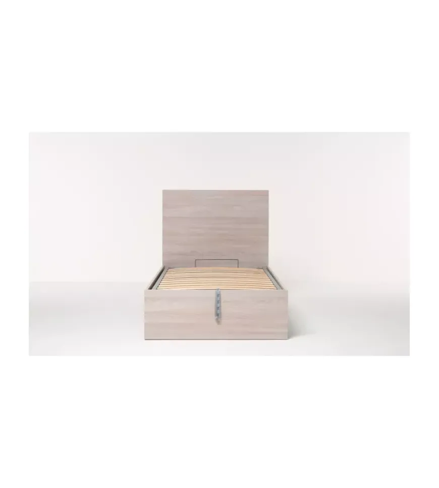 Letto singolo contenitore "hi box" olmo naturale 90x190 cm