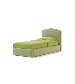 Letto singolo contenitore "moon" in tessuto verde 90x190 cm
