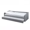 Letto singolo grigio e letto estraibile con funzione divano 97x208x62 cm