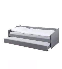 Letto singolo grigio e letto estraibile con funzione divano 97x208x62 cm