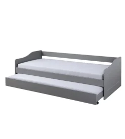 Letto singolo grigio e letto estraibile con funzione divano 97x208x62 cm